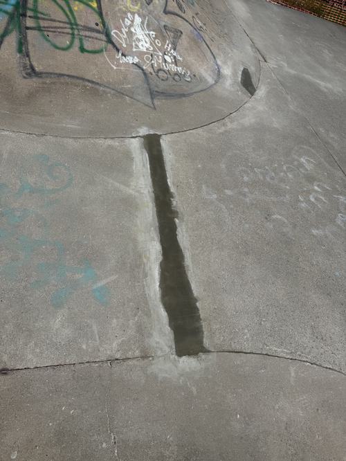 Concrete repair to a public skatepark, Bournemouth