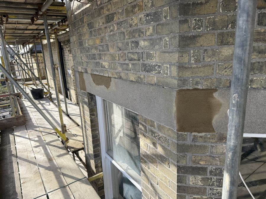 Concrete repair work to a seafront block of flats, Brighton