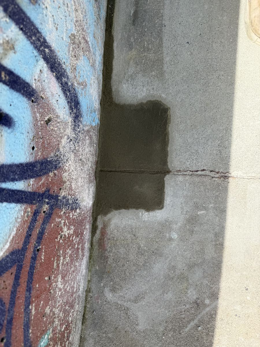 Concrete repair to a public skatepark, Dorset