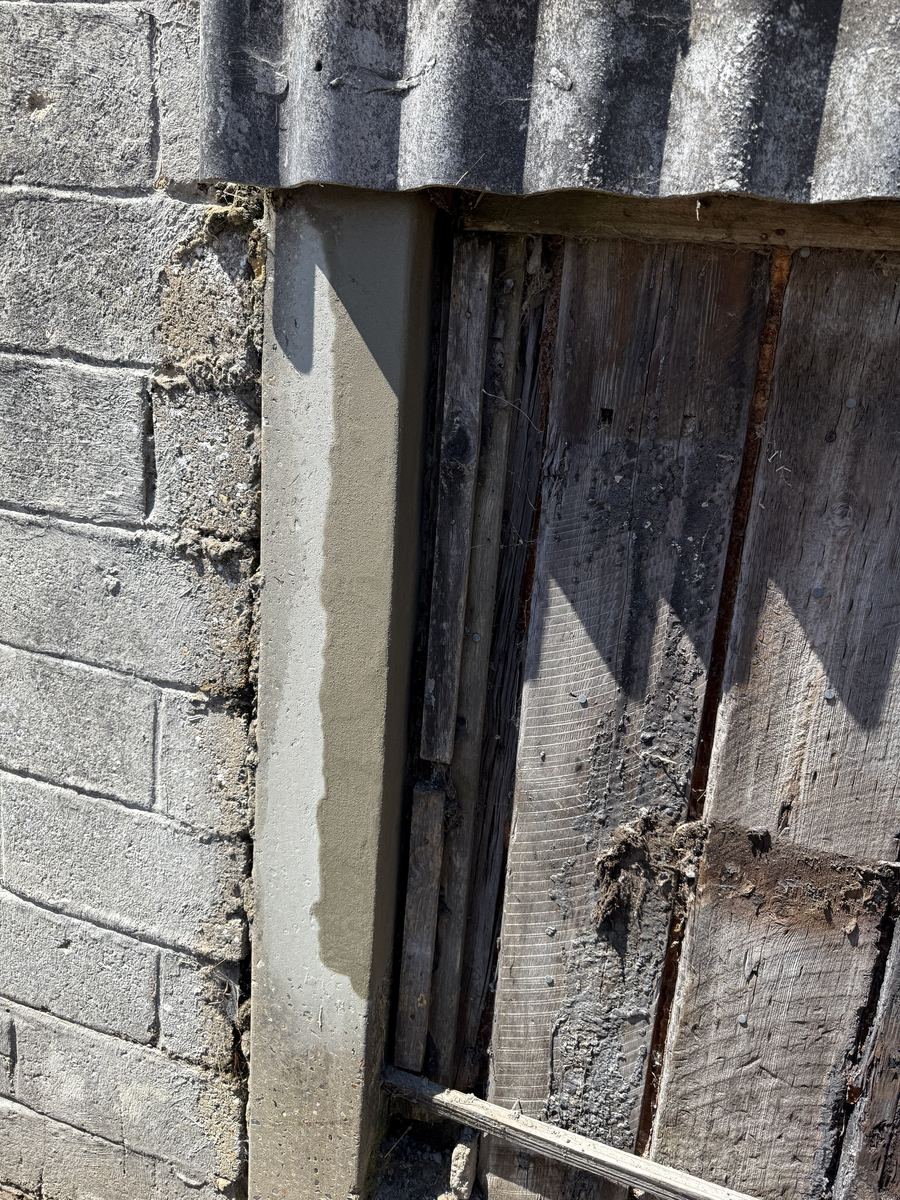 Concrete column repairs, barn near Denmead