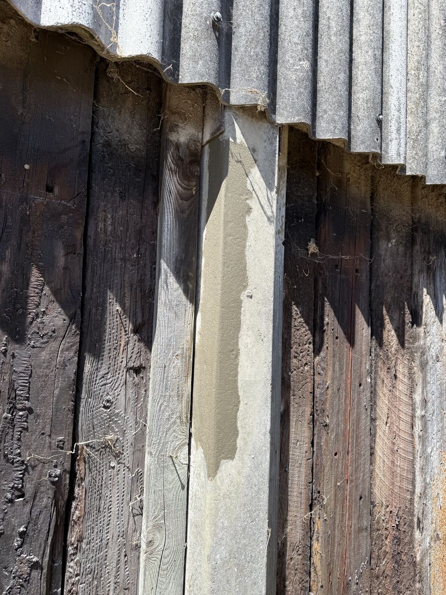 Concrete repair to barn columns showing spalling, Denmead near Portsmouth